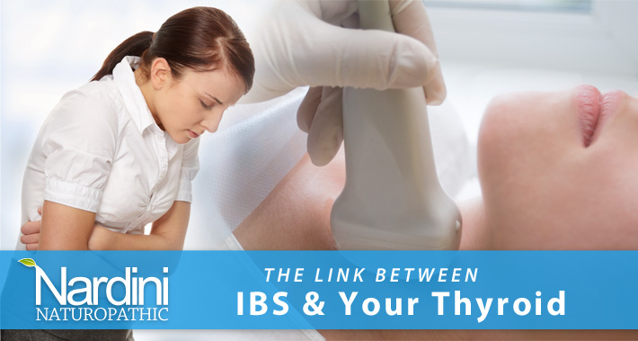 The Link Between IBS Symptoms And Your Thyroid! | Dr. Pat Nardini | Woman being scanned and in woman in discomfort | Belleville Naturopath
